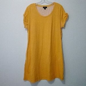 Lord & Taylor Yellow Cotton Midi Dress